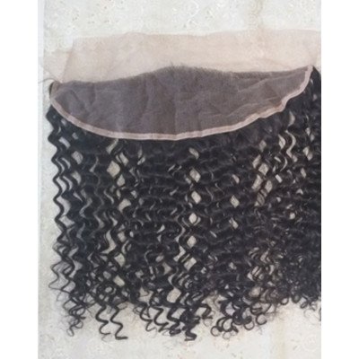 Steamed processed curly lace frontal