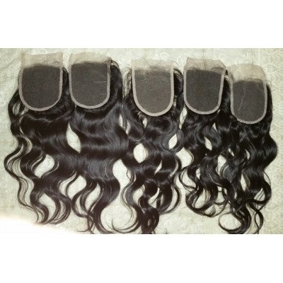 Transparent Swiss Lace Closure 4x4 pre Plucked with Indian hair