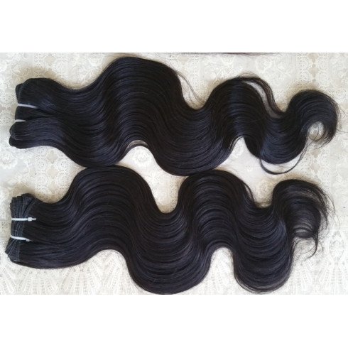 Processed steamed body wave, Cuticle aligned hair