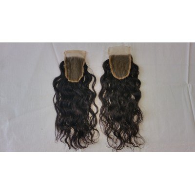 Natural raw wavy lace closures 4*4