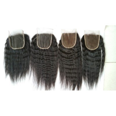 Steamed kinky straight lace closures