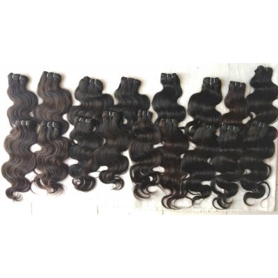 Natural body wave machine wefts