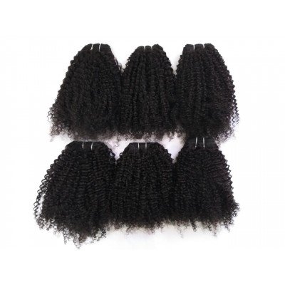 100% Human Hair Extensions Natural Color Kinky Curly hair