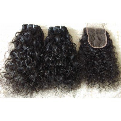 Raw Temple Curly hair,Natural Indian curly temple donated hair