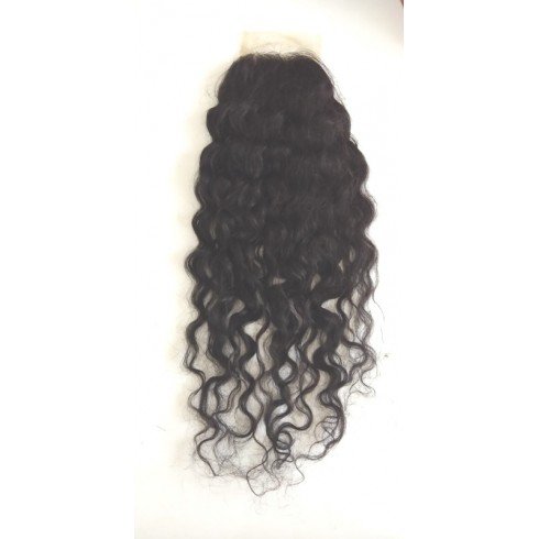 100% human virgin hair,curly, natural color, curly Lace closure 4x4