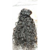 100% Human Natural Curly Hair Extensions Natural Color