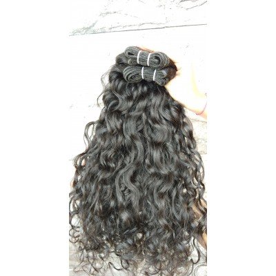 100% Human Natural Curly Hair Extensions Natural Color