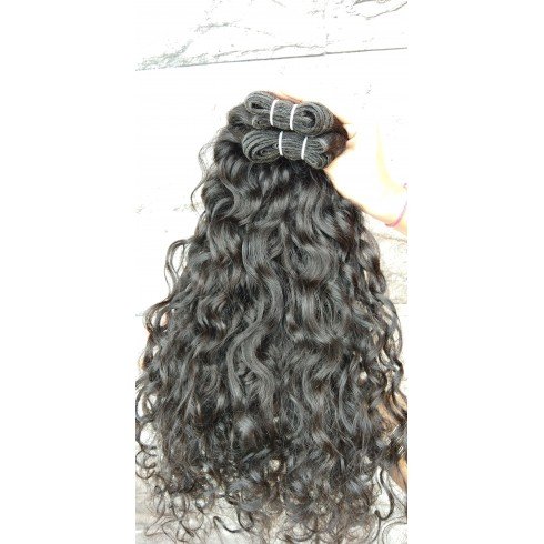 100% Human Natural Curly Hair Extensions Natural Color