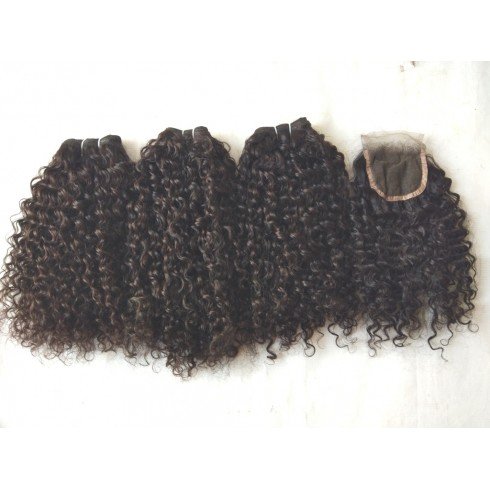 Virgin Remy Machine Weft Deep curly hair